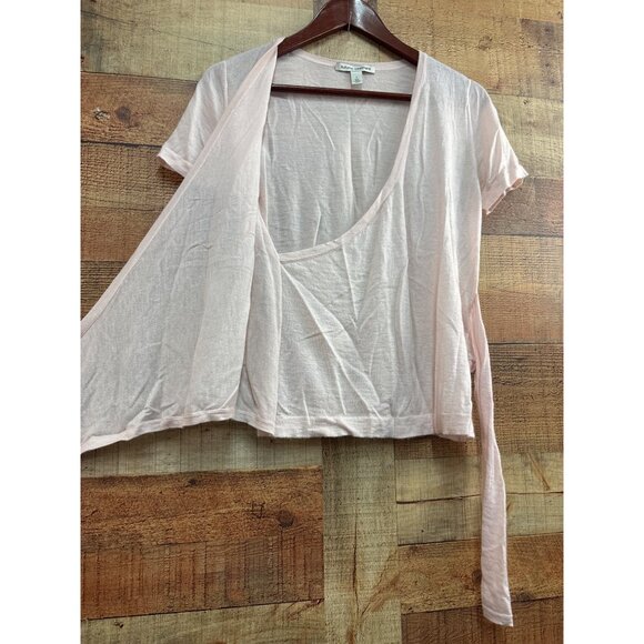Autumn Cashmere Pink Wrap Top S 100% Cashmere - Picture 2 of 6
